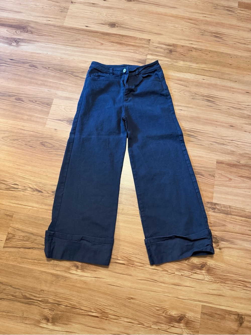 entro Navy Wide-Leg Chino Pants for Women.